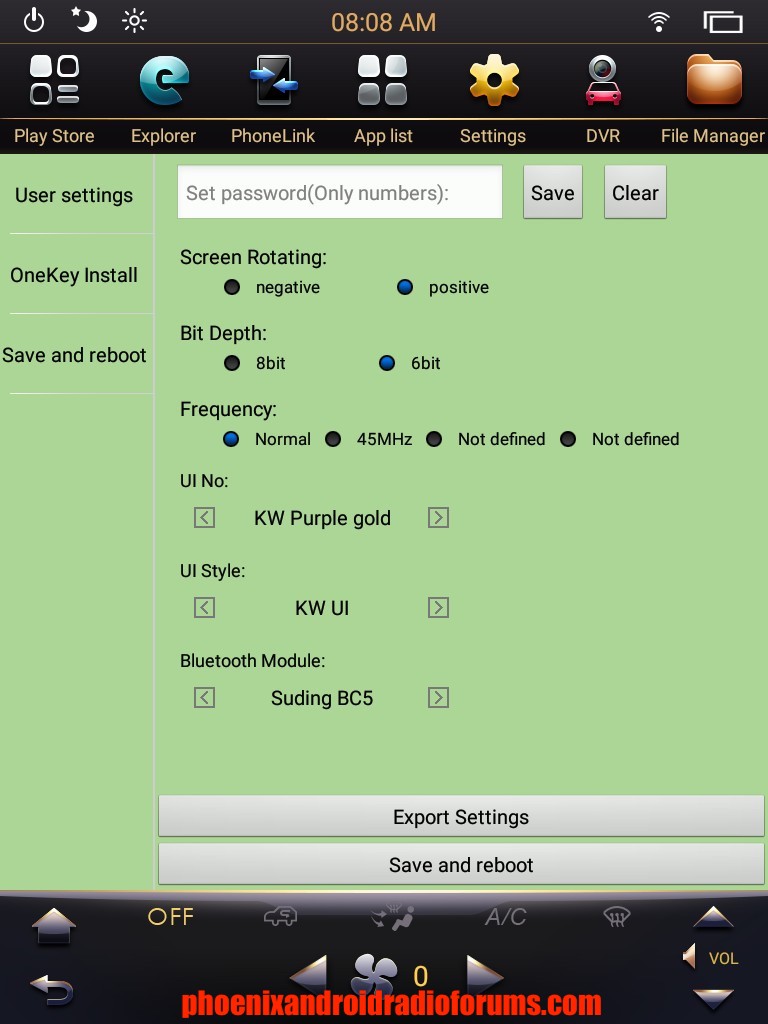 Phoenix Android Radio Px6 System Info 2