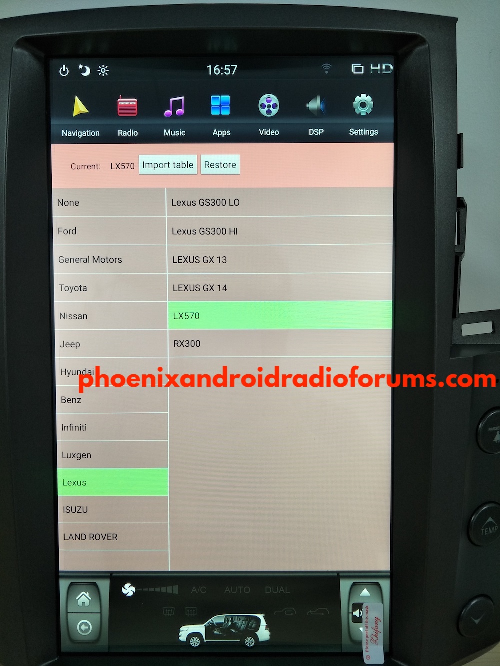 Phoenix Android Radio Install Manual Lexus Lx 570 13 6 Vertical Screen 2