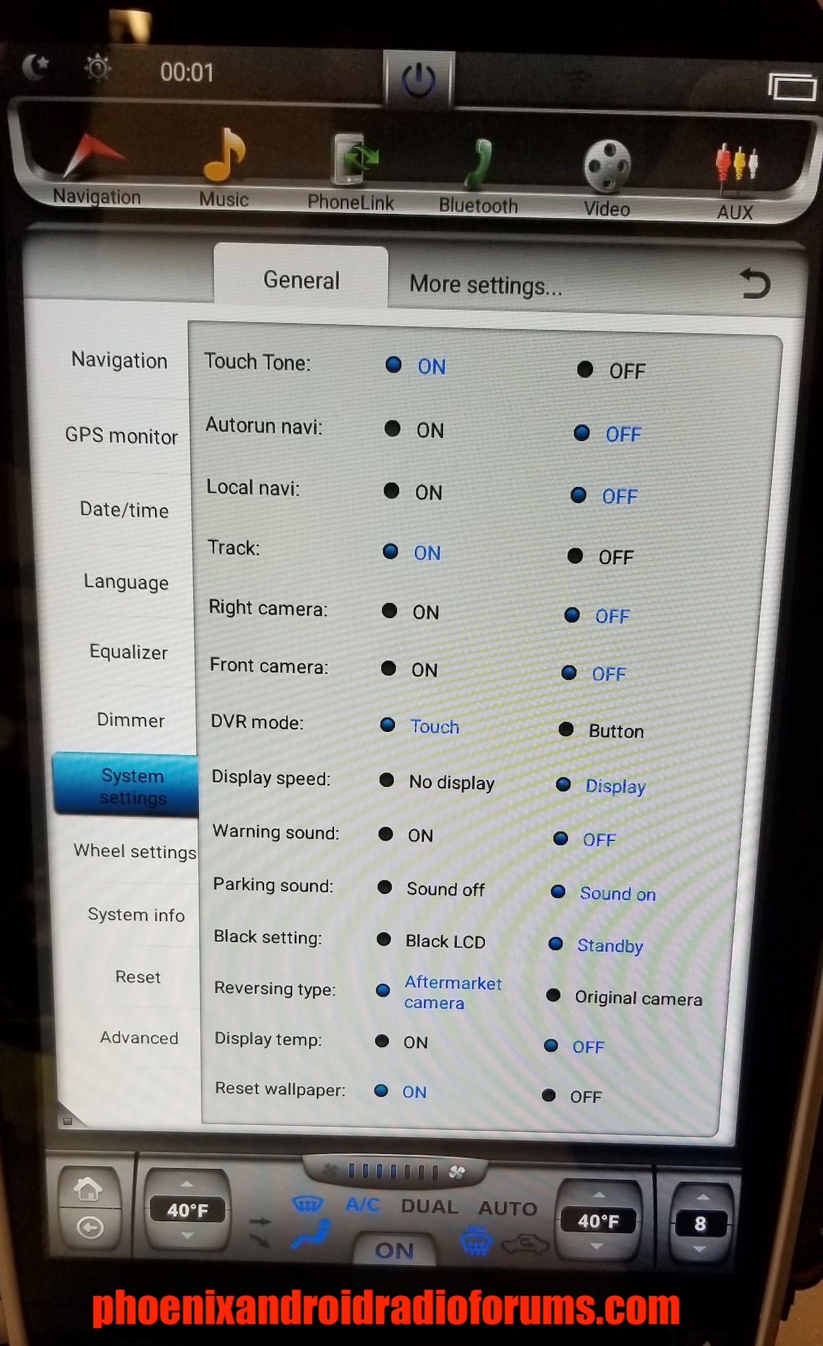 Phoenix Android Radio Px3 System Settings 1